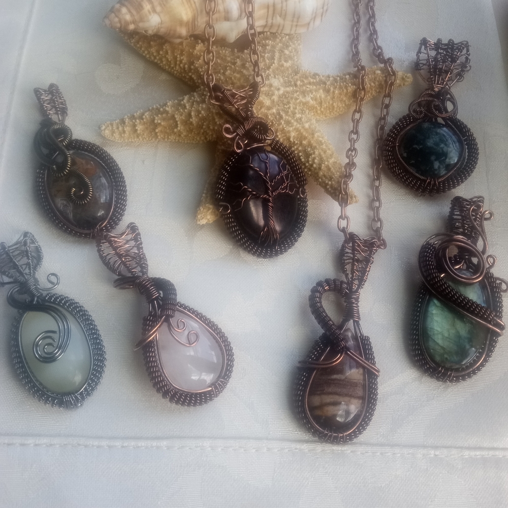 Wire wrapped gem stones!!! One of a kind!!!